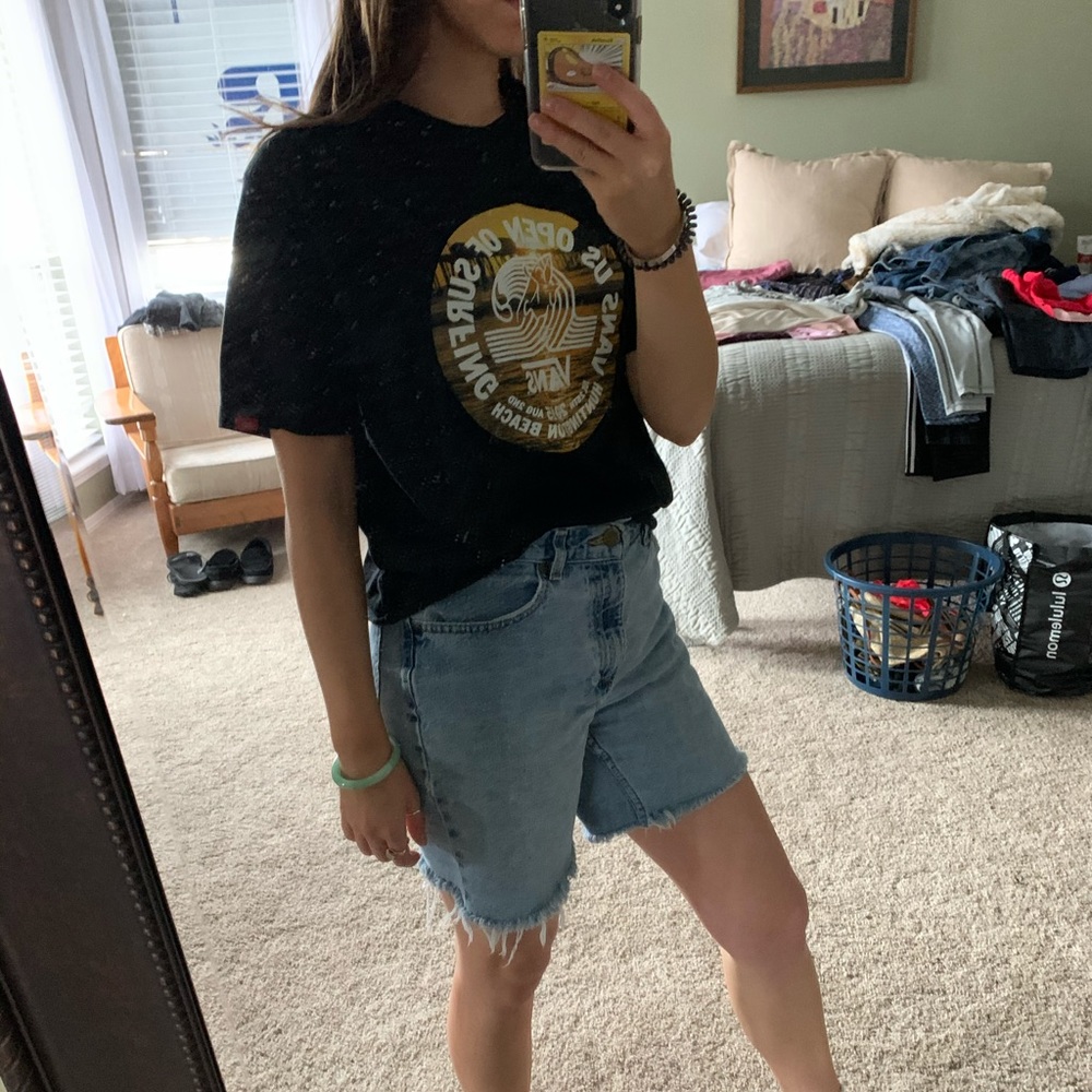 Black Vans (slightly) cropped t-shirt